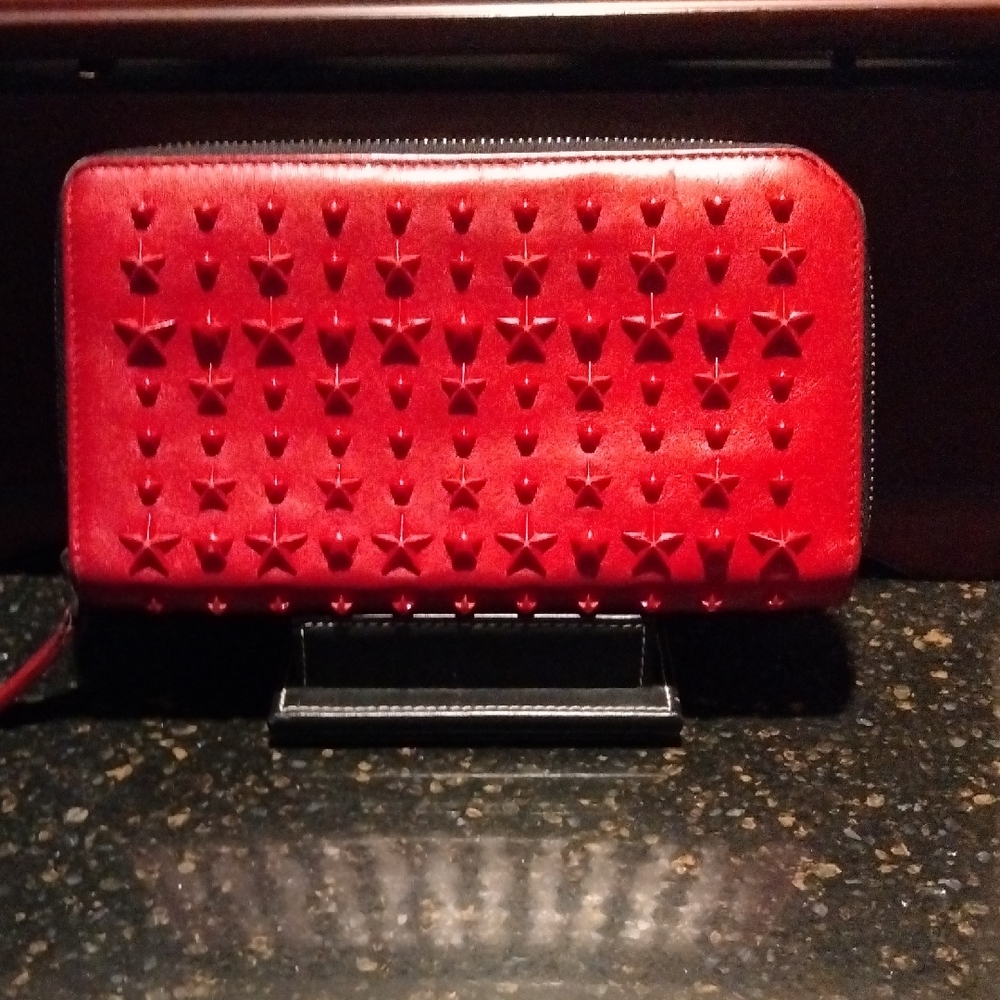 Jimmy Choo Red Long Leather Wallet